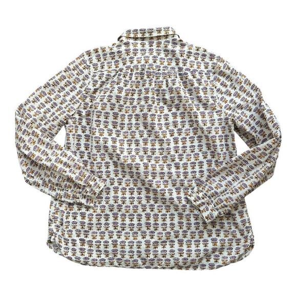 J Crew Women’s Vintage Print Poplin Blouse Size 10 Floral 1/2 Button Pullover - Picture 3 of 6